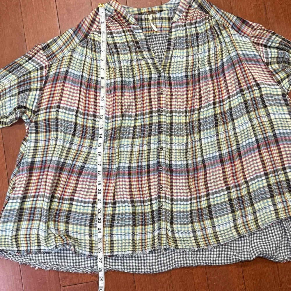 Free‎ People Come on Over Multicolor Plaid Women's Top